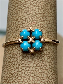 *Кольцо р.18,5 Бирюза Аризона цв Красное арт. 14557-112-667 (вес 1,33 г) - фото 156775