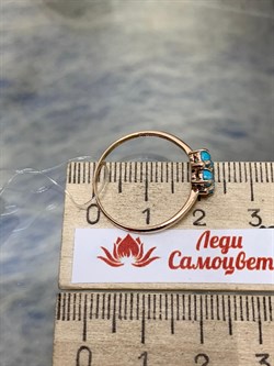 *Кольцо р.18,5 Бирюза Аризона цв Красное арт. 14557-112-667 (вес 1,33 г) - фото 156779