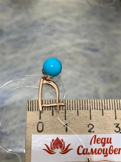 *Серьги Бирюза Аризона цв Красное арт. 24757-112-323 (вес 3,29 г) - фото 156795 *Серьги Бирюза Аризона цв Красное арт. 24757-112-323 (вес 3,29 г) - фото 156795