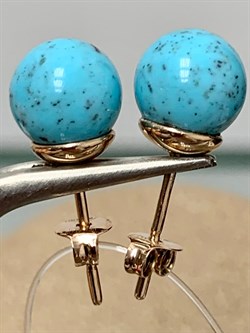 *Пусеты Бирюза Аризона цв Красное арт. 24691-112-483 (вес 2,22 г) - фото 156799 *Пусеты Бирюза Аризона цв Красное арт. 24691-112-483 (вес 2,22 г) - фото 156799