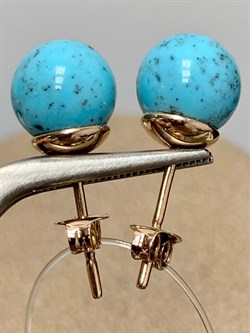 *Пусеты Бирюза Аризона цв Красное арт. 24691-112-483 (вес 2,22 г) - фото 156802 *Пусеты Бирюза Аризона цв Красное арт. 24691-112-483 (вес 2,22 г) - фото 156802