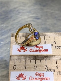 *Кольцо р.19,5 Танзанит цв Лимонное арт. 1-106-728-31-038 вес 7,77 г - фото 157966