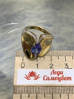 *Кольцо р.19,5 Танзанит цв Лимонное арт. 1-106-728-31-038 вес 7,77 г - фото 157967