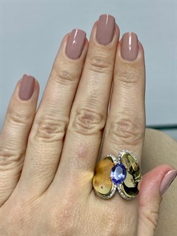 *Кольцо р.19,5 Танзанит цв Лимонное арт. 1-106-728-31-038 вес 7,77 г - фото 157970