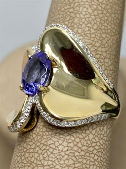 *Кольцо р.19,5 Танзанит цв Лимонное арт. 1-106-728-31-038 вес 7,77 г - фото 157972