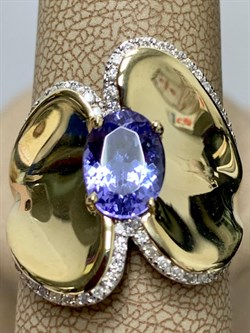 *Кольцо р.19,5 Танзанит цв Лимонное арт. 1-106-728-31-038 вес 7,77 г - фото 157973