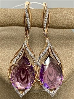 *Серьги Перья Жар-птицы Аметист цв Красное арт. 02-3762-00-209-1110-46-405 вес 6,04 г - фото 158247 *Серьги Перья Жар-птицы Аметист цв Красное арт. 02-3762-00-209-1110-46-405 вес 6,04 г - фото 158247