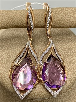 *Серьги Перья Жар-птицы Аметист цв Красное арт. 02-3762-00-209-1110-46-405 вес 6,04 г - фото 158248 *Серьги Перья Жар-птицы Аметист цв Красное арт. 02-3762-00-209-1110-46-405 вес 6,04 г - фото 158248