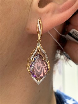 *Серьги Перья Жар-птицы Аметист цв Красное арт. 02-3762-00-209-1110-46-405 вес 6,04 г - фото 158251 *Серьги Перья Жар-птицы Аметист цв Красное арт. 02-3762-00-209-1110-46-405 вес 6,04 г - фото 158251