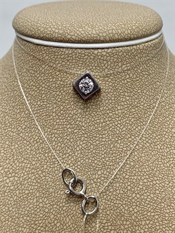 *Колье р.38 Белый Фианит арт. с1.04.01.00-245 Вес 0,92 г - фото 158618