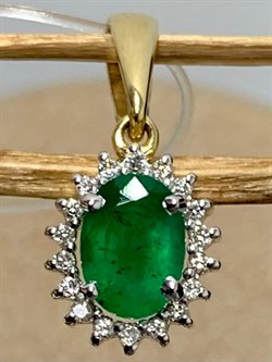 *Подвеска Изумруд цв Лимонное арт 3-369-01-019 вес 1,04 г - фото 159421