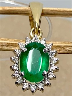 *Подвеска Изумруд цв Лимонное арт 3-369-01-019 вес 1,04 г - фото 159422