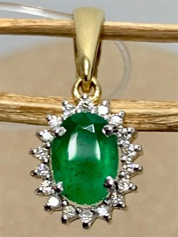 *Подвеска Изумруд цв Лимонное арт 3-369-01-019 вес 1,04 г - фото 159424