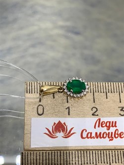 *Подвеска Изумруд цв Лимонное арт 3-369-01-019 вес 1,04 г - фото 159427