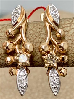 *Серьги Коньячный Бр цв Красное арт. 23340-117-119 вес 2,79 г - фото 160190 *Серьги Коньячный Бр цв Красное арт. 23340-117-119 вес 2,79 г - фото 160190