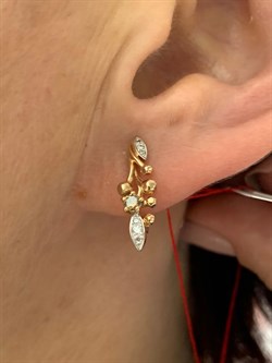 *Серьги Коньячный Бр цв Красное арт. 23340-117-119 вес 2,79 г - фото 160191 *Серьги Коньячный Бр цв Красное арт. 23340-117-119 вес 2,79 г - фото 160191