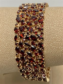 *Браслет р.18 Гранат цв Красное арт. Бр120-048-18Гр-455 вес 40,89 г - фото 160230