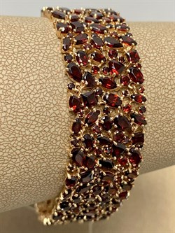 *Браслет р.18 Гранат цв Красное арт. Бр120-048-18Гр-455 вес 40,89 г - фото 160231