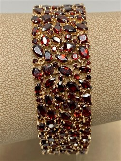 *Браслет р.18 Гранат цв Красное арт. Бр120-048-18Гр-455 вес 40,89 г - фото 160232