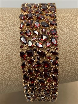 *Браслет р.18 Гранат цв Красное арт. Бр120-048-18Гр-455 вес 40,89 г - фото 160233