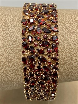 *Браслет р.18 Гранат цв Красное арт. Бр120-048-18Гр-455 вес 40,89 г - фото 160234
