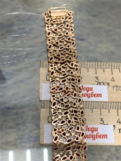 *Браслет р.18 Гранат цв Красное арт. Бр120-048-18Гр-455 вес 40,89 г - фото 160235