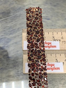 *Браслет р.18 Гранат цв Красное арт. Бр120-048-18Гр-455 вес 40,89 г - фото 160236