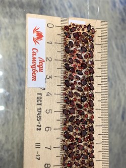 *Браслет р.18 Гранат цв Красное арт. Бр120-048-18Гр-455 вес 40,89 г - фото 160238