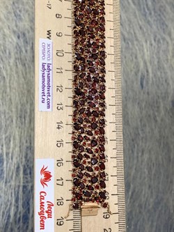 *Браслет р.18 Гранат цв Красное арт. Бр120-048-18Гр-455 вес 40,89 г - фото 160239