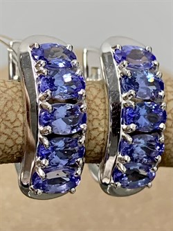 *Серьги Танзанит цв Белое арт. 2-107-293-31-740 вес 4,09 г - фото 161056 *Серьги Танзанит цв Белое арт. 2-107-293-31-740 вес 4,09 г - фото 161056