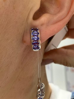 *Серьги Танзанит цв Белое арт. 2-107-293-31-740 вес 4,09 г - фото 161062 *Серьги Танзанит цв Белое арт. 2-107-293-31-740 вес 4,09 г - фото 161062