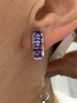 *Серьги Танзанит цв Белое арт. 2-107-293-31-740 вес 4,09 г - фото 161063 *Серьги Танзанит цв Белое арт. 2-107-293-31-740 вес 4,09 г - фото 161063