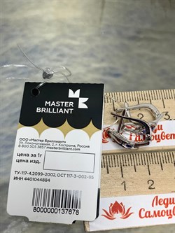 *Серьги Танзанит цв Белое арт. 2-106-860-31-678 (вес 3,98 г) - фото 161159 *Серьги Танзанит цв Белое арт. 2-106-860-31-678 (вес 3,98 г) - фото 161159