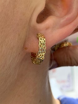 *Серьги Конго Триглав цв Лимонное арт. 2000487-91935 (вес около 5,31 г) - фото 161258