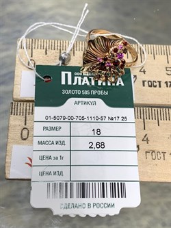 *Кольцо р.18 Цветок Микс Родолит Дымчатый Кварц цв Красное арт. 01-5079-00-705-1110-57-321 вес 2,68 г - фото 161276 *Кольцо р.18 Цветок Микс Родолит Дымчатый Кварц цв Красное арт. 01-5079-00-705-1110-57-321 вес 2,68 г - фото 161276