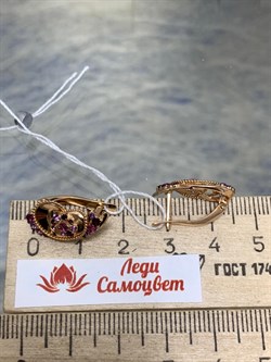 *Серьги Микс Родолит Аметист цв Красное арт. 02-4035-00-257-1110-57-009 вес 3,71 г - фото 161343 *Серьги Микс Родолит Аметист цв Красное арт. 02-4035-00-257-1110-57-009 вес 3,71 г - фото 161343