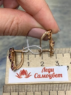 *Серьги Микс Родолит Аметист цв Красное арт. 02-4035-00-257-1110-57-009 вес 3,71 г - фото 161344 *Серьги Микс Родолит Аметист цв Красное арт. 02-4035-00-257-1110-57-009 вес 3,71 г - фото 161344