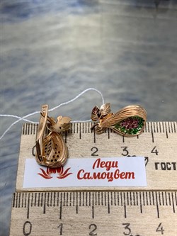 *Серьги Инжир Микс Родолит Хромдиопсид цв Красное арт. 02-4087-01-706-1110-57-510 вес 4,69 г - фото 161350 *Серьги Инжир Микс Родолит Хромдиопсид цв Красное арт. 02-4087-01-706-1110-57-510 вес 4,69 г - фото 161350