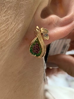 *Серьги Инжир Микс Родолит Хромдиопсид цв Красное арт. 02-4087-01-706-1110-57-510 вес 4,69 г - фото 161352 *Серьги Инжир Микс Родолит Хромдиопсид цв Красное арт. 02-4087-01-706-1110-57-510 вес 4,69 г - фото 161352