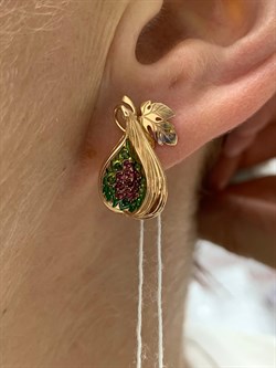 *Серьги Инжир Микс Родолит Хромдиопсид цв Красное арт. 02-4087-01-706-1110-57-510 вес 4,69 г - фото 161353 *Серьги Инжир Микс Родолит Хромдиопсид цв Красное арт. 02-4087-01-706-1110-57-510 вес 4,69 г - фото 161353