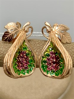 *Серьги Инжир Микс Родолит Хромдиопсид цв Красное арт. 02-4087-01-706-1110-57-510 вес 4,69 г - фото 161354 *Серьги Инжир Микс Родолит Хромдиопсид цв Красное арт. 02-4087-01-706-1110-57-510 вес 4,69 г - фото 161354