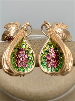 *Серьги Инжир Микс Родолит Хромдиопсид цв Красное арт. 02-4087-01-706-1110-57-510 вес 4,69 г - фото 161356 *Серьги Инжир Микс Родолит Хромдиопсид цв Красное арт. 02-4087-01-706-1110-57-510 вес 4,69 г - фото 161356