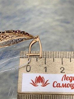 *Серьги Микс Родолит Аметист Дымчатый Кварц цв Красное арт. 02-3677-00-296-1110-46-167 вес 6,41 г - фото 161373 *Серьги Микс Родолит Аметист Дымчатый Кварц цв Красное арт. 02-3677-00-296-1110-46-167 вес 6,41 г - фото 161373