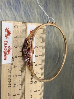 *Браслет-Бэнгл р.18,5 Микс Родолит Аметист Дымчатый Кварц цв Красное арт. 05-0544-00-299-1110-46-413 вес 7,43 г - фото 161395 *Браслет-Бэнгл р.18,5 Микс Родолит Аметист Дымчатый Кварц цв Красное арт. 05-0544-00-299-1110-46-413 вес 7,43 г - фото 161395