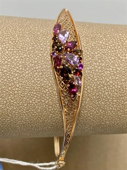 *Браслет-Бэнгл р.18,5 Микс Родолит Аметист Дымчатый Кварц цв Красное арт. 05-0544-00-299-1110-46-413 вес 7,43 г - фото 161397 *Браслет-Бэнгл р.18,5 Микс Родолит Аметист Дымчатый Кварц цв Красное арт. 05-0544-00-299-1110-46-413 вес 7,43 г - фото 161397