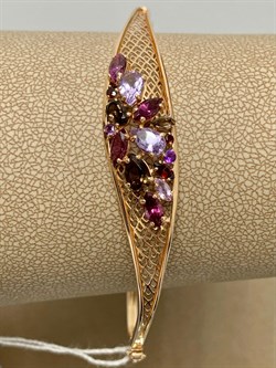 *Браслет-Бэнгл р.18,5 Микс Родолит Аметист Дымчатый Кварц цв Красное арт. 05-0544-00-299-1110-46-413 вес 7,43 г - фото 161398 *Браслет-Бэнгл р.18,5 Микс Родолит Аметист Дымчатый Кварц цв Красное арт. 05-0544-00-299-1110-46-413 вес 7,43 г - фото 161398