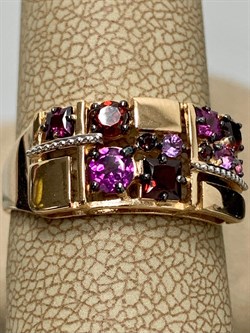 *Кольцо р.18 Микс Родолит Аметист цв Красное арт 01-5307-00-257-1111-57-760 вес 3,3 г - фото 161421 *Кольцо р.18 Микс Родолит Аметист цв Красное арт 01-5307-00-257-1111-57-760 вес 3,3 г - фото 161421