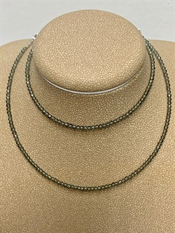 *Бусы р.40 д.2мм Серый Фианит арт. Б-01р серый-264 Вес 0,75 г - фото 161604 *Бусы р.40 д.2мм Серый Фианит арт. Б-01р серый-264 Вес 0,75 г - фото 161604