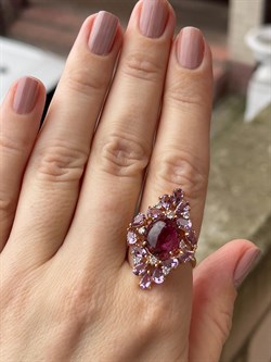 *Кольцо р.20,5 Розовый Турмалин цв Красное арт. 1793866-785 вес 7 г - фото 162067 *Кольцо р.20,5 Розовый Турмалин цв Красное арт. 1793866-785 вес 7 г - фото 162067