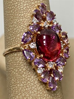 *Кольцо р.20,5 Розовый Турмалин цв Красное арт. 1793866-785 вес 7 г - фото 162072 *Кольцо р.20,5 Розовый Турмалин цв Красное арт. 1793866-785 вес 7 г - фото 162072